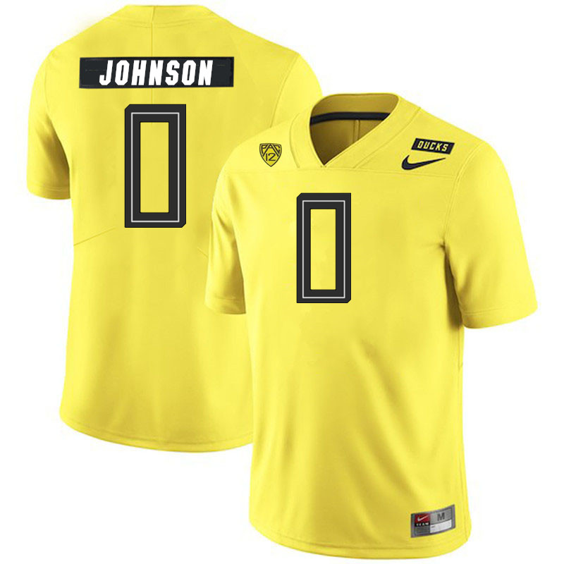 Men #0 Tysheem Johnson Oregon Ducks College Football Jerseys Stitched Sale-Yellow - Click Image to Close